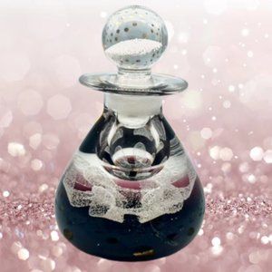 Hand-blown Caithness Perfume/Inkwell bottle "Sea Lace" with stopper